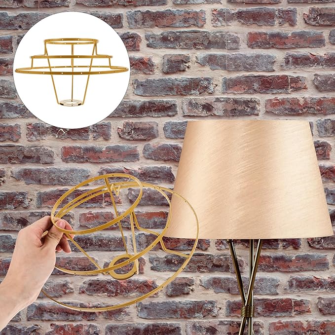 OSALADI DIY Chandelier Frame Lamp Shade Wire Frame 10.9 Inch Iron Light Fixture Replacement for Ceiling Pendant Lamps and Table Lamps