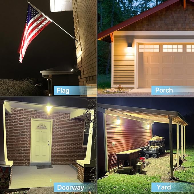HYPERLITE LED Wall Pack Light: 40W 3000K Wall Pack Lights Outdoor with Dusk to Dawn Photocell, 5200lm ETL Listed Adjustable Full Cut Off Wall Packs for Porch Yard Barn Warehouse Garage