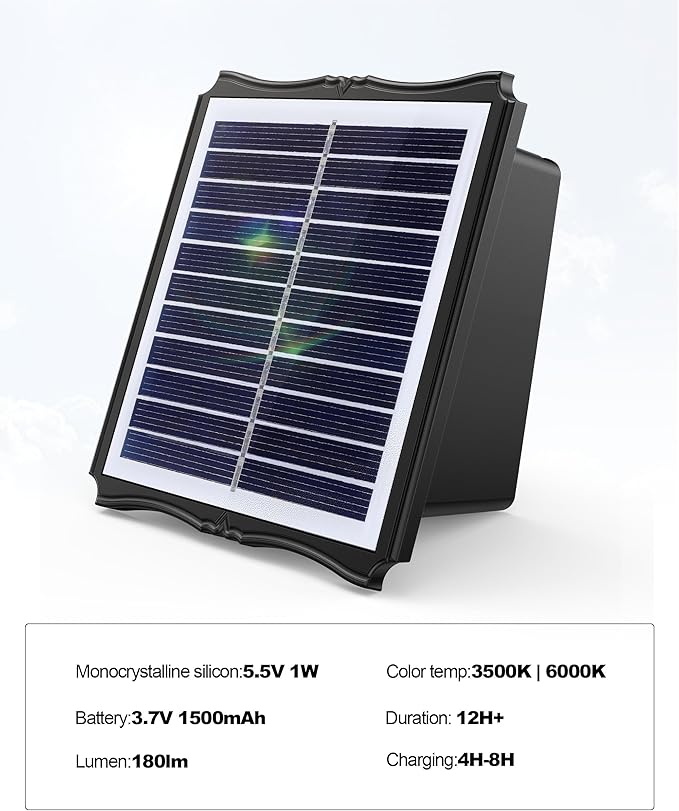 Solar Wall Lights Outdoor 6500K 3000K, 4 Pack 1500mAh Wall Lights Solar Powered, IP65 Outdoor Up and Down Solar Lighting for Wall