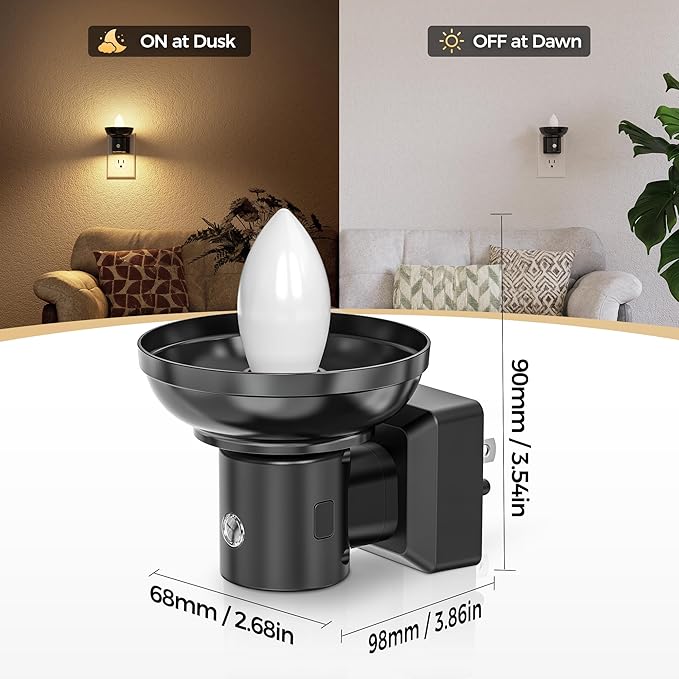 DORESshop LED Night Light, Night Lights Plug into Wall, 3 Level Brightness Adjustable Plug in Night Light, Dusk to Dawn Sensor Nightlights for Adults