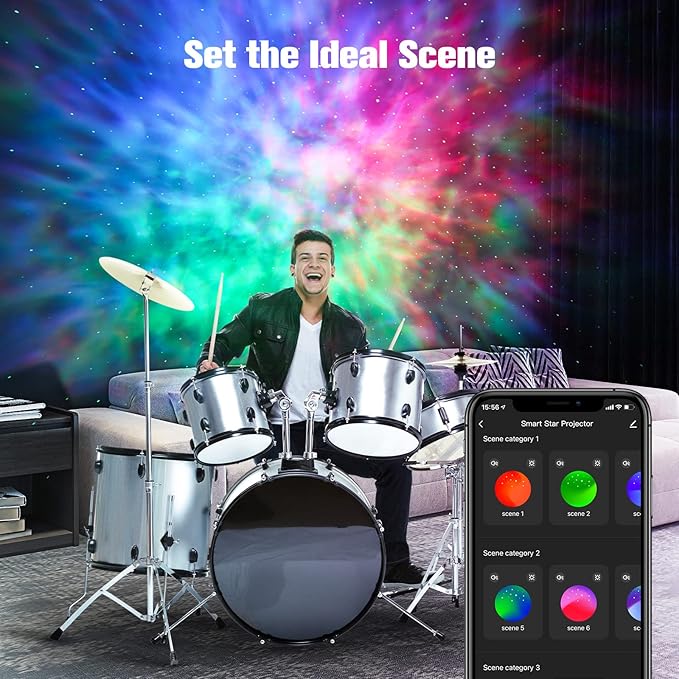 Galaxy Projector,Star Projector Galaxy Light,Northern Lights Projector,Aurora Starlight Projector,Rotatable Nebula Lamp,Smart APP&Voice Control,24H Timer,LED Night Light Projector for Bedroom