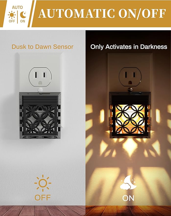 DORESshop Night Lights Plug Into Wall [4 Pack], LED Night Light with 8 Color RGB, Plug in Night Light, Dusk-to-Dawn, Home Décor, NightLight for Kids, Bathroom, Nursery, Kitchen, Basement