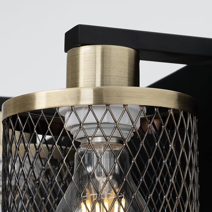 Bathroom Light Fixtures Black and Gold Vanity Lights 4 Lights Farmhouse Bathroom Vanity Light Vintage Design Wall Sconces Lighting for Mirror Attic Corridor Cellar Wall Lamps