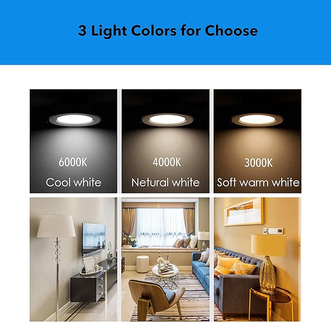 Under Cabinet Lighting Dimmable LED Puck Lights,Recessed Mount,12V Low Volt,60mm Cutout Haolgen Bulb Replace,Small Puck Light Plug in for Curio,Book Case,Display Shelf,6000k Cold White,6pcs
