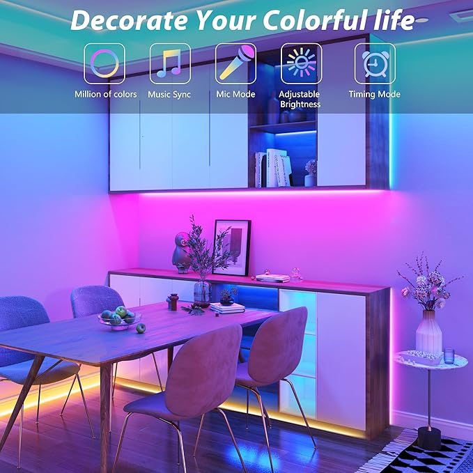 Ledagic Outdoor Led Strip Lights Waterproof 100ft (1 Roll), Ip65 Outside Led Light Strip Waterproof with Remote and App Control, Exterior Led Rope Lights Music Syne RGB Strip Lights for Bedroom Decor