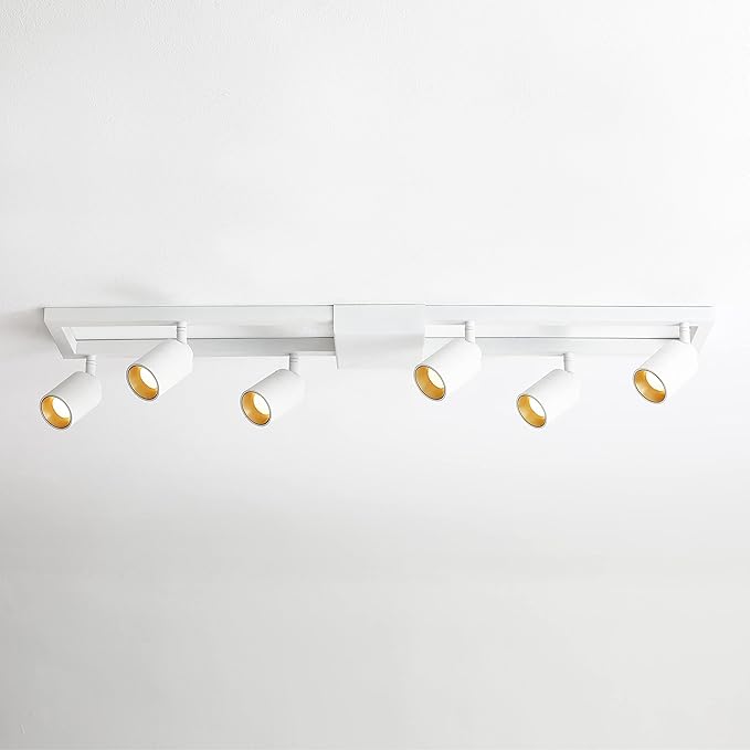 Shura - Square 6-Light White Integrated LED Ceiling Light w/Rotatable Heads, Adjustable Flush Mount Ceiling Light, 3000K, 2730 Lumens