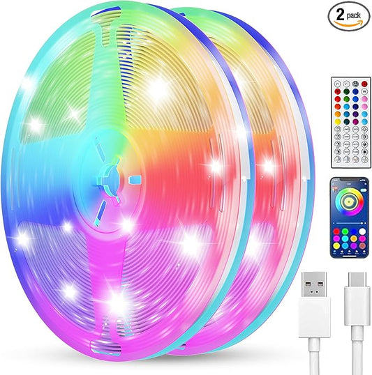 Smart LED Strip Lights 200FT (2 Rolls of 100 ft) for Bedroom App Control Lighting Bedroom Rome Decor with Remote, RGB Music Sync Color Changing LED Lights for Party,Game Room
