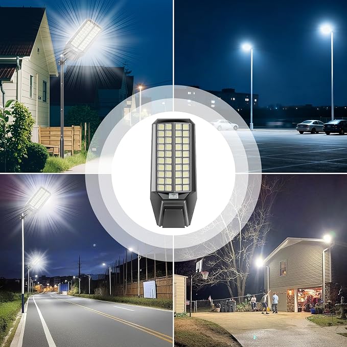 Solar Street Lights Outdoor Waterproof Dusk to Down Heavy Duty 10000W Commercial Large Solar Lights Outdoor Motion Sensor with Remote Control LED Parking Lot Flood Lights for Yard Garden Walkway