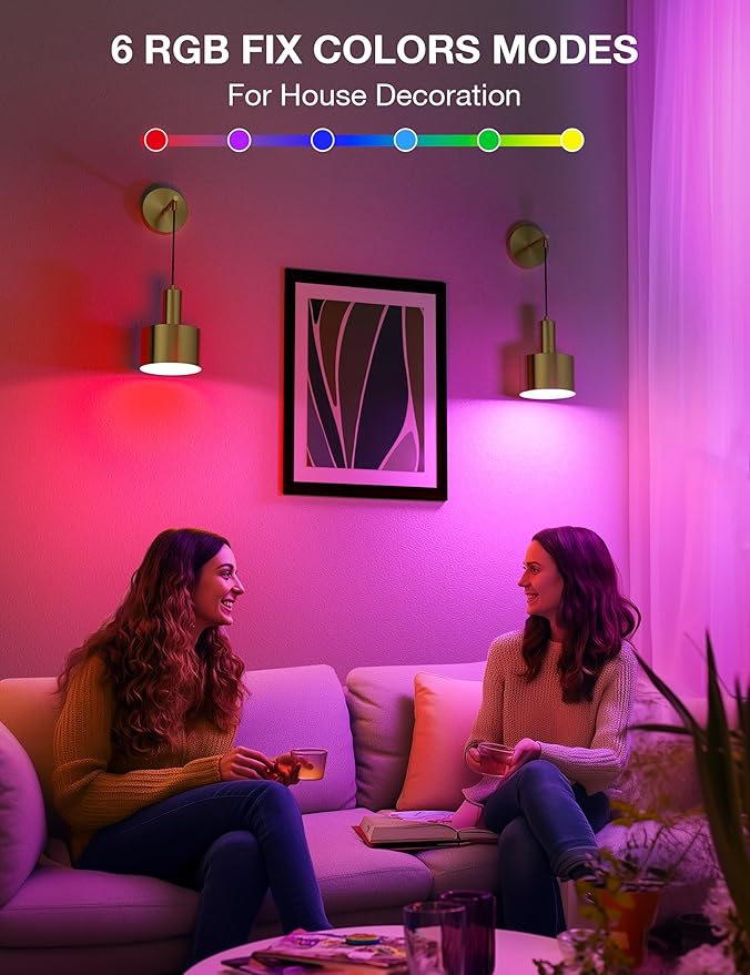 NIORSUN Battery Operated Wall Sconce Set of 2, Gold Wireless Rechargeable Wall Lights with 5200mAh Dimmable Detachable Bulbs and Remote, 9 Colors Sconces Wall Decor for Bedroom Living Room Hallway