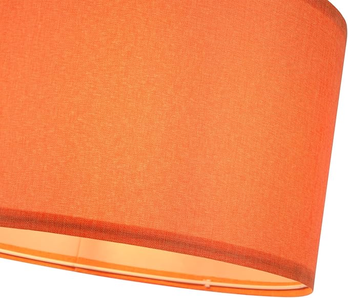 2 Pack Plug in Pendant Light, Hanging Light with 15Ft Clear Cord, On/Off Switch, Dark Orange Fabric Lamp Shade, Hanging Light Fixture for Bedroom, Kitchen