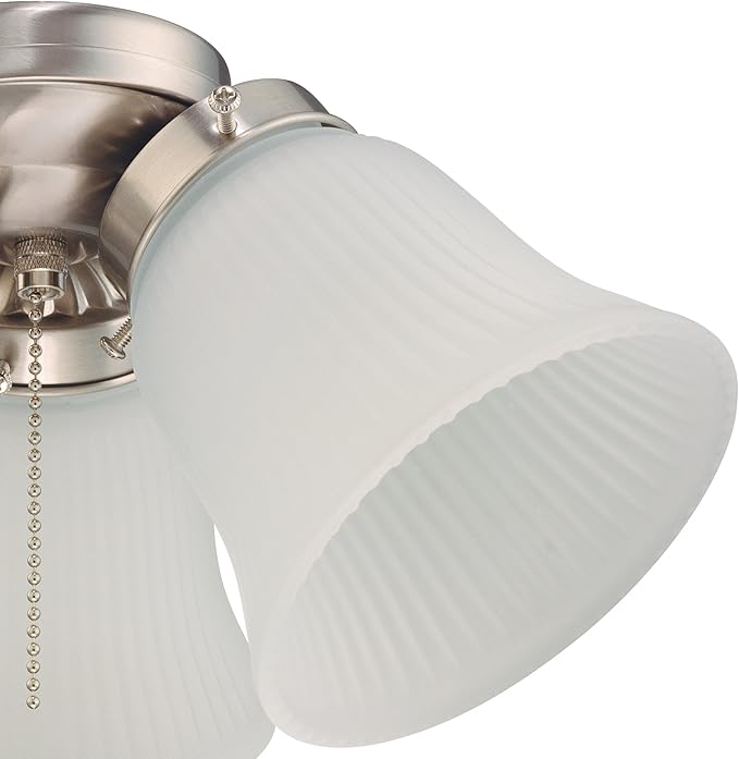Westinghouse 7784900 Three LED Cluster Ceiling Fan Light Kit, Brushed Nickel Finish with Frosted Ribbed Glass, White