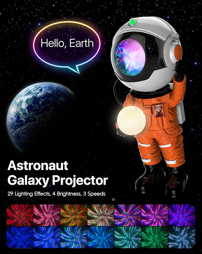 Rossetta Astronaut Galaxy Projector, Star Projector for Bedroom, LED Night Light for Kids Room with Timer and Remote, Room Decor Aesthetic, Party, Gifts for Adults, Teens, Birthday, Valentines Day