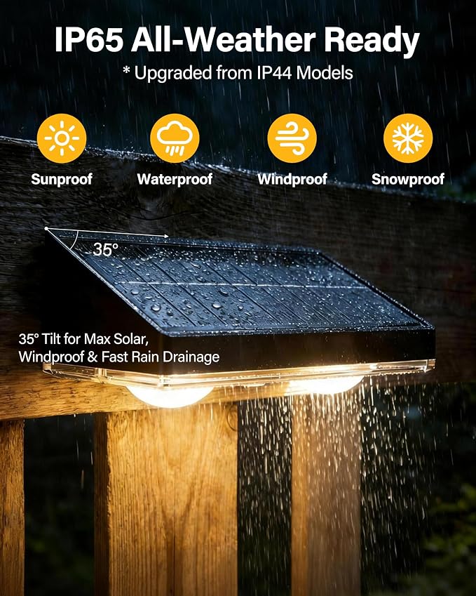 Solar Fence Lights Outdoor, 6 Pack Ultra-Bright 85LM Fence Lights Solar Powered, 9 RGB Color Modes, IP65 Waterproof, 12H Dusk to Dawn Glow for Pool/Deck/Patio/Wall/Backyard - Black