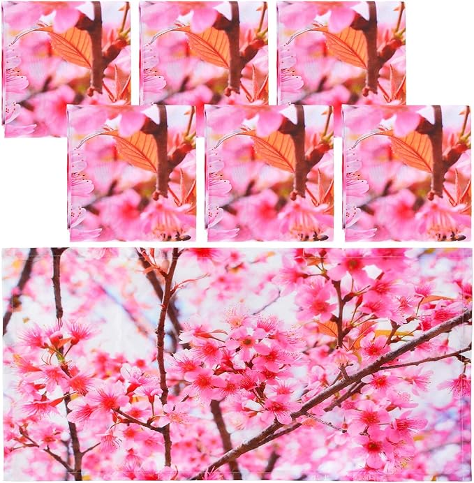 Hortsun 6 Pcs Magnetic Fluorescent Light Covers, 4 x 2 Feet Magnetic Classroom Light Covers for Fluorescent Shade, Drop Ceiling Lighting, School Office Classroom Decor(Cherry Blossom)