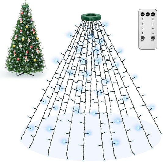 Christmas Trees Lights - 400 LEDs Tree Twinkle Lights for Christmas Tree,6.6FT x 16 String Xmas Decorations Lights Fairy Tree Light 8 Mode for Xmas Fir Pine Party Decoration White
