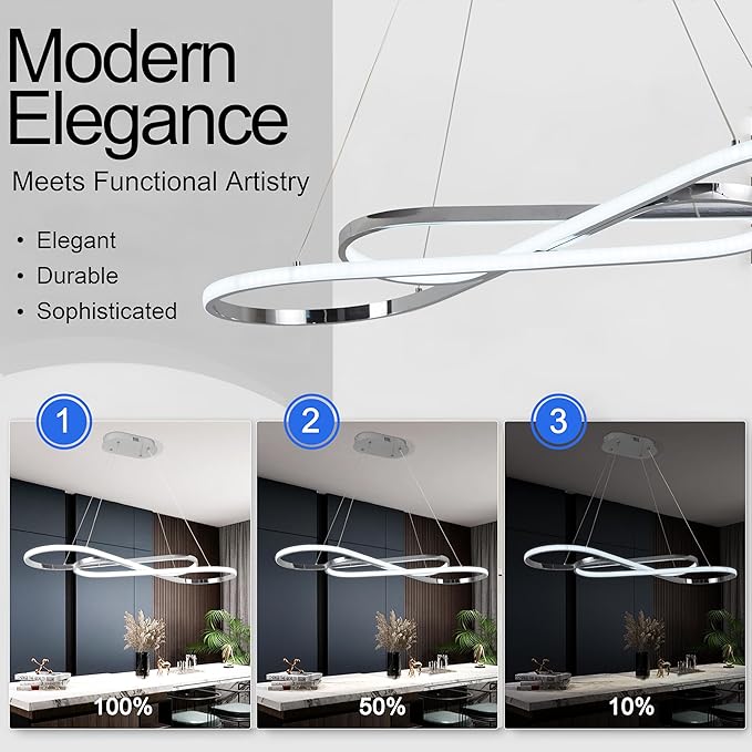 Modern Pendant Light Kitchen Island Lighting Dimmable Modern Led Chandelier for Dining Room Light Fixture Over Table with Remote,Minimalist Led Ceiling Handing Pendant Lamps