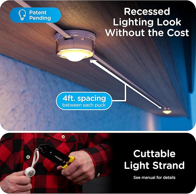 Enbrighten Vibe Eternity Accent Permanent Outdoor Lights for House, 150ft, 36 RGBWIC LEDs, Wide Spacing, 94lm, Tunable White, Everyday Eave Lighting, Smart App, Works with Alexa, Google Home, 85715