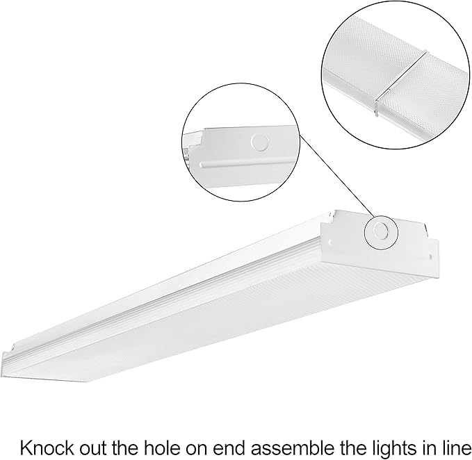 FAITHSAIL 4FT LED Wraparound 40W 4 Foot LED Shop Lights for Garage, 4400lm, 4000K Neutral White, LED Wrap Around Light Fixture, LED Light Fixtures Flush Mount Office Ceiling Lighting, 2 Pack