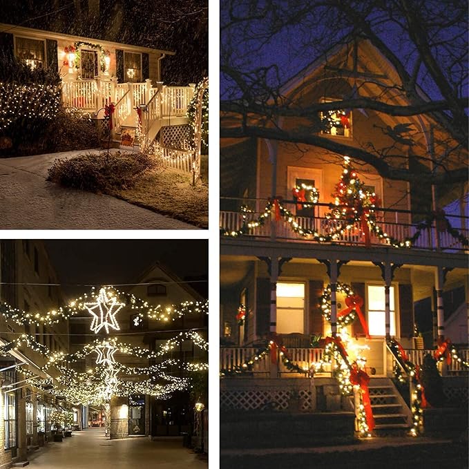 Warm White ⇋ Cool White 66Ft 200LED Christmas Fairy Lights Plug in with Remote, Waterproof String Lights Outdoor Indoor 10 Modes with Timer, Twinkle Lights for Girl's Room Garden Christmas Decorations