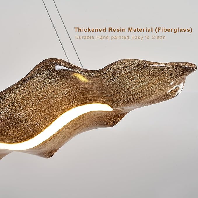 Upgrade 51.2in LED Linear Pendant Lights,Modern Resin Ceiling Pendant Lights for Dining Room,Island Lighting Hanging Light for Kitchen,Living Room