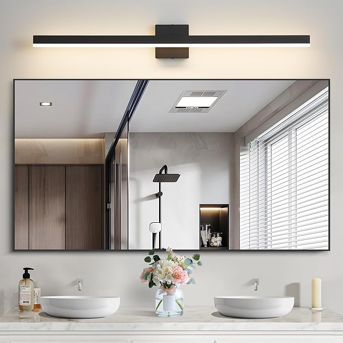 Black Bathroom Vanity Light 39.4 inch, 30W Dimmable 5CCT LED Modern Bathroom Light Fixture Over Mirror - ETL Certificated