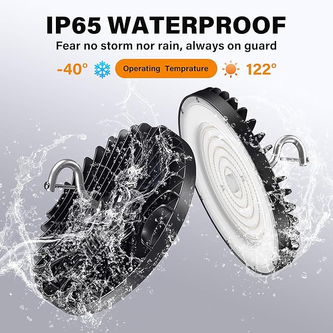 6 Pack UFO Led High Bay Light 200W(800W MH/HPS Equiv.), 30000lm 5000K ETL Listed High Bay Led Lights with 5' Cable US Hook, IP65 Waterproof Commercial Light Fixture for Warehouse Workshop Barn Factory