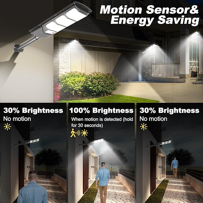 4 Pack Solar Lights Outdoor Waterproof - Solar Flood Light Outdoor Motion Sensor LED 6500K Security Light Remote Street Lights Dusk to Dawn Wall Mount for Yard Parking