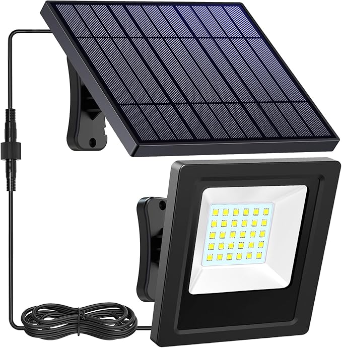 Lightonight Solar Lights Outdoor 1 Pack, 6500K Cool White | Waterproof Solar Flood Lights, Waterproof Dusk to Dawn Solar Powered Security Spot Lights for Porch Patio Yard Garage