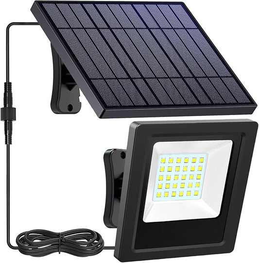 Lightonight Solar Lights Outdoor 1 Pack, 6500K Cool White | Waterproof Solar Flood Lights, Waterproof Dusk to Dawn Solar Powered Security Spot Lights for Porch Patio Yard Garage