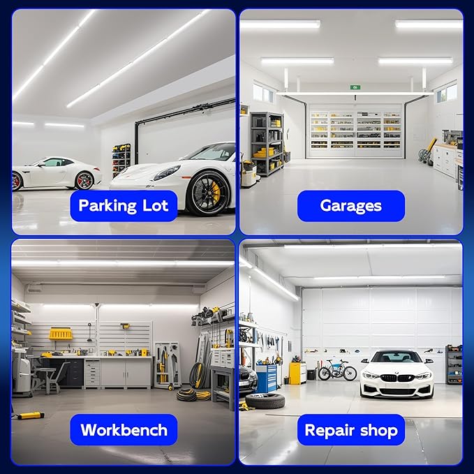 hykolity 30W 2FT LED Shop Light, 3500lm 6500K Super Bright White, Linkable Ceiling Light Fixture, V Shape Integrated T8 LED Tube Light with Built-in ON/Off Switch for Workbench, Cabinet, ETL, 6 Pack