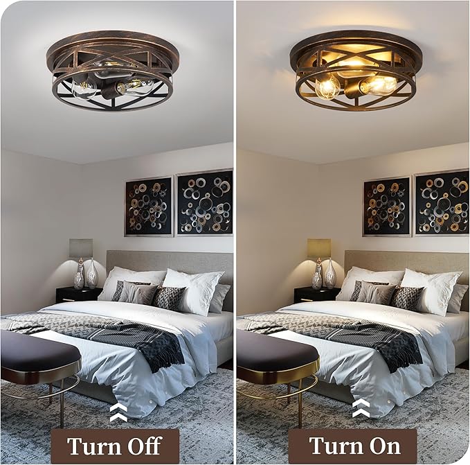 13 inch Flush Mount Ceiling Light Fixtures,3-Light Modern Hallway Light Fixtures Ceiling, Black Gold Lights Fixture Ceiling Mount for Farmhouse,Kitchen, Bedroom 1 Pack
