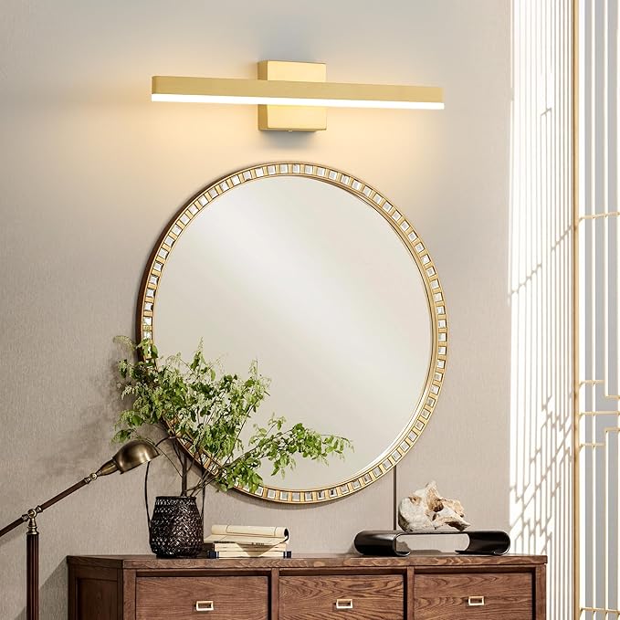 Gold Bathroom Vanity Light 23.6 inch, 20W Dimmable 5CCT LED Modern Bathroom Light Fixture Over Mirror Hardwired - ETL Certificated