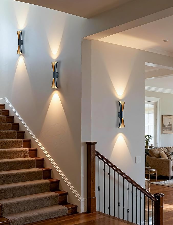 Tubicen Battery Operated Wall Sconce 9000mAh Rechargeable Up Down Wall Lights Cordless Movie Theater Sconces with Remote 2700K-5000K Dimmable Art Deco Wall Sconce for Living Room Bedroom 15.7" H