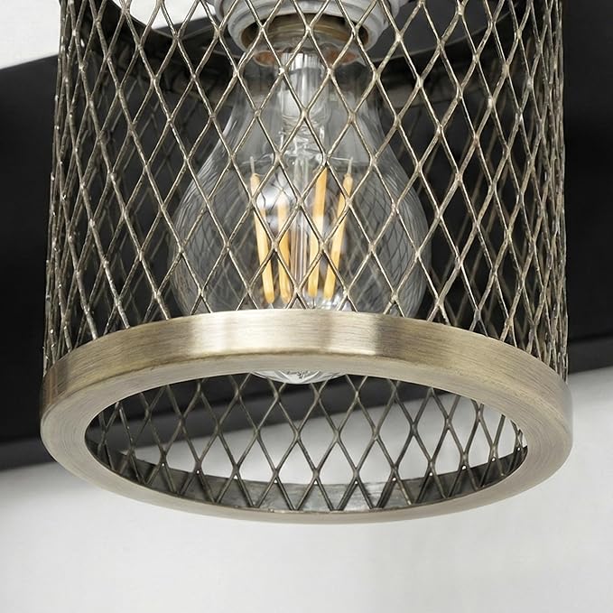 Bathroom Light Fixtures Black and Gold Vanity Lights 4 Lights Farmhouse Bathroom Vanity Light Vintage Design Wall Sconces Lighting for Mirror Attic Corridor Cellar Wall Lamps