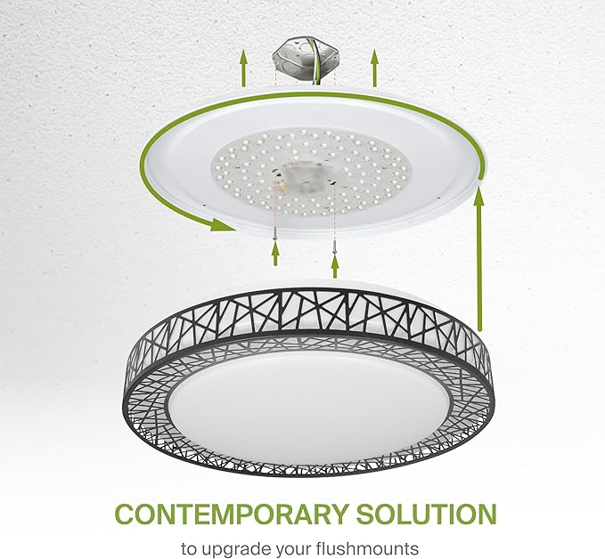ASD 20 Inch Smart RGBW Flush Mount Ceiling Light with Remote - Matte Black 42W 120V 2700-6500K Dimmable Ceiling Light Fixture, WiFi App Control RGB Lights, Alexa & Google Assistant - ETL, 2 Pack
