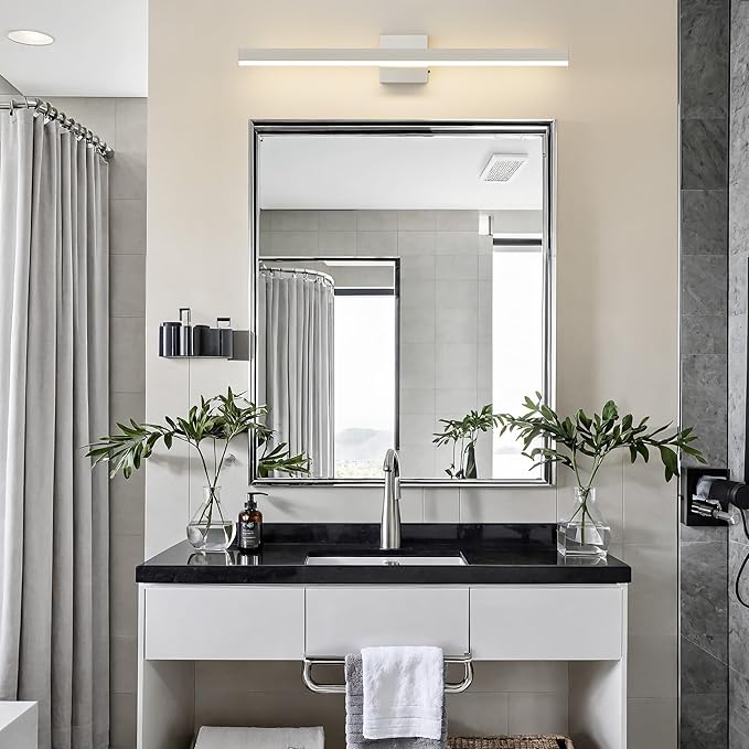Nickel Bathroom Vanity Light 31.5 inch, 26W Dimmable 5CCT LED Bathroom Light Fixture Over Mirror Restroom-ETL Certificated