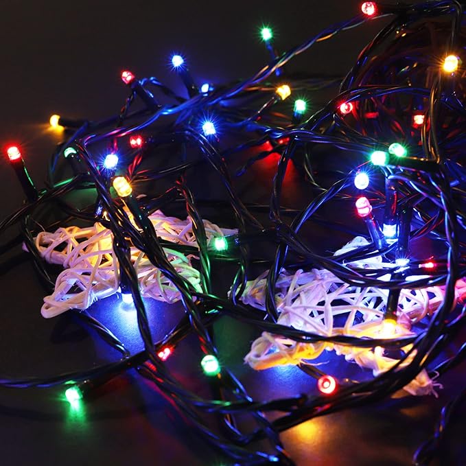 PMS 100-1000 LED Christmas Lights, Low Voltage Fairy String Lights with 8 Modes, Ideal for Xmax Tree, Garden, Home, Party, Halloween Festival Deco (Mixed-Color, 200 LEDs)