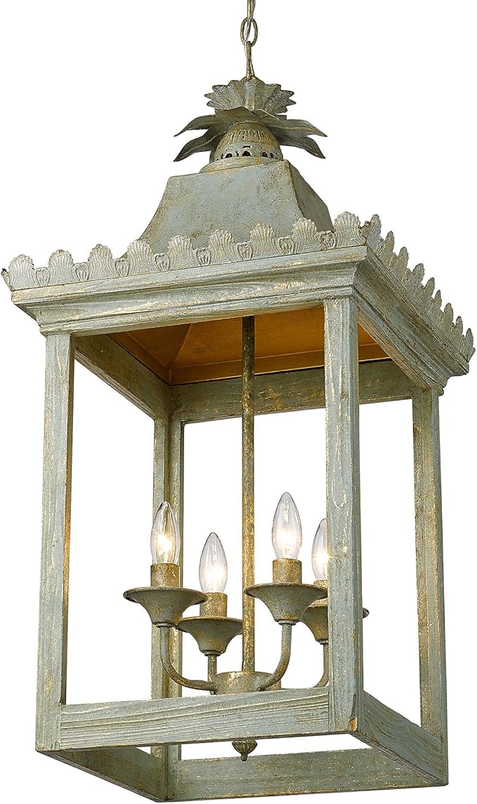Golden Lighting Finley 4 Light Pendant Vintage Sage- Pendant Light, Pendant Lights, Ceiling Light, Pendant Light Fixtures, Ceiling Light Fixtures, Hanging Light Fixture,