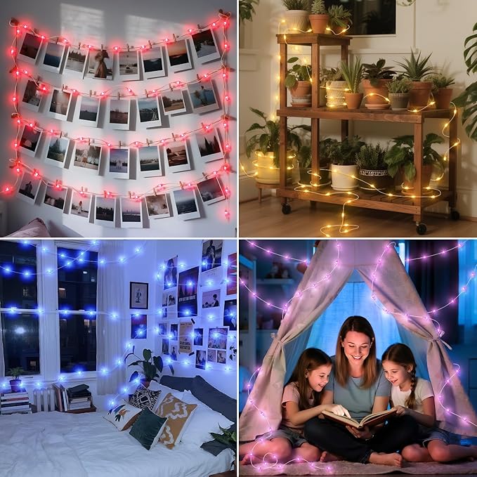 OMIKA Fairy Lights Plug in, 16 Color Changing, 40ft 120 LED Twinkle Lights with Remote Timer, 132 Modes Firefly Decorative Lighting for Bedroom Wedding Christmas Tree Halloween Décor