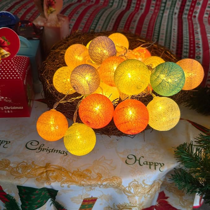 Gardeningwill 3M/10Ft 30 Mixed Color Ball LED Xmas Wedding Battery Operated String Fairy Light