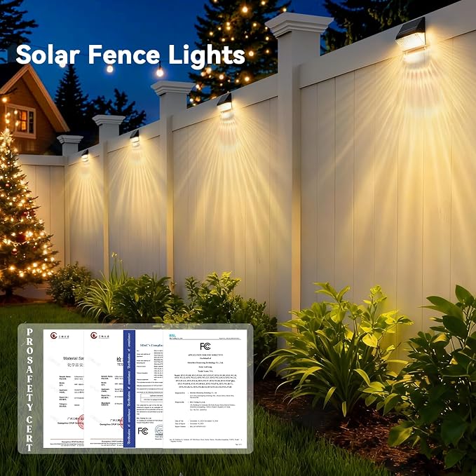 LumiZen Solar Fence Lights 12 Pack, 12 Modes RGB Color Glow LED Solar Lights with Remote Dimmable Outdoor Waterproof，Dusk to Dawn Solar Light for Patio, Backyard, Deck, Fence, Railing,Wall,Step