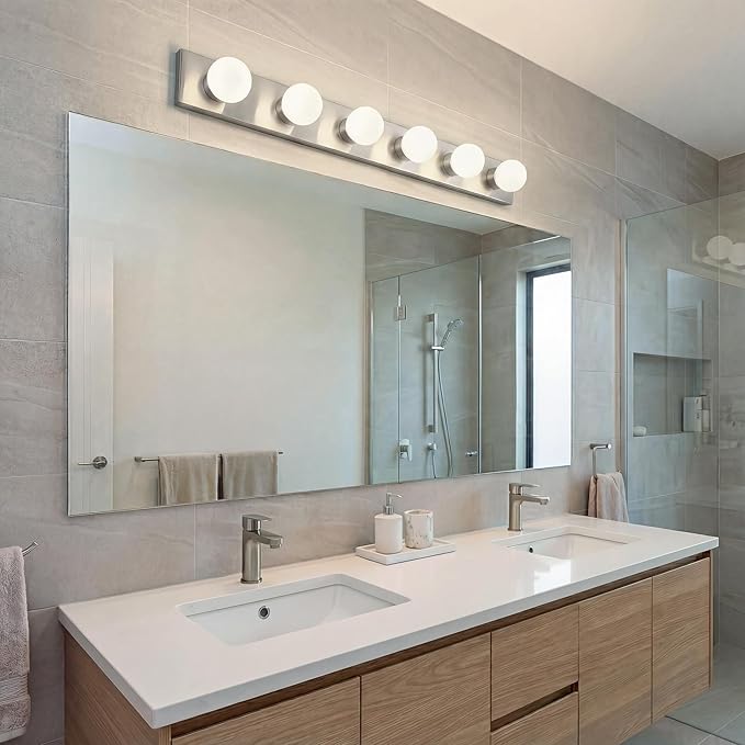 Kichler 36" Bath Bar Vanity Light in Brushed Nickel, 6-Light Traditional Bathroom Light, (36" L x 4.25" H), 626NI