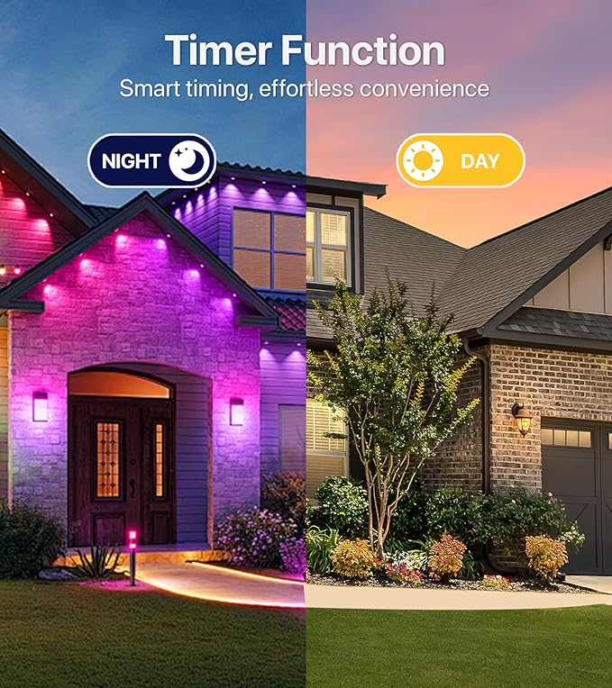 150FT RGB+IC LED Permanent Outdoor Lights: Eave Lights with Smart APP & Remote Control, 72 Scene Modes, Waterproof IP65 for Holiday Christmas Decorations