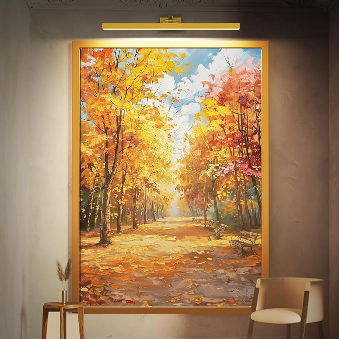 Afyuol Picture Lights for Wall, Battery Operated Picture Light 24in Gallery Light for Paintings CCT Dimmable Recharging Battery Wall Light with Remote Control for Living Room Gallery Dartboard