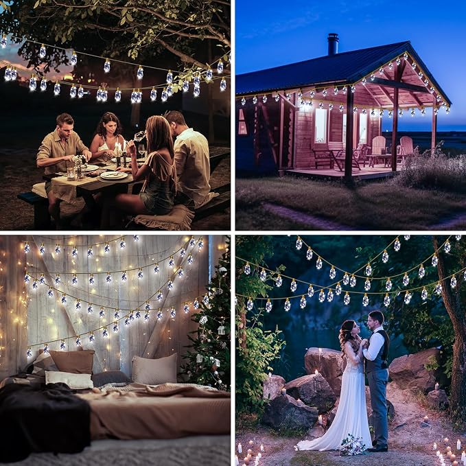 Solar Outdoor String Lights 24Ft Vintage Hemp Rope Solar Lights with 20 Shatterproof Bulbs,Solar Powered Patio String Lights with 8 Modes and Memory Function for Fence Garden Balcony Camping Bistro