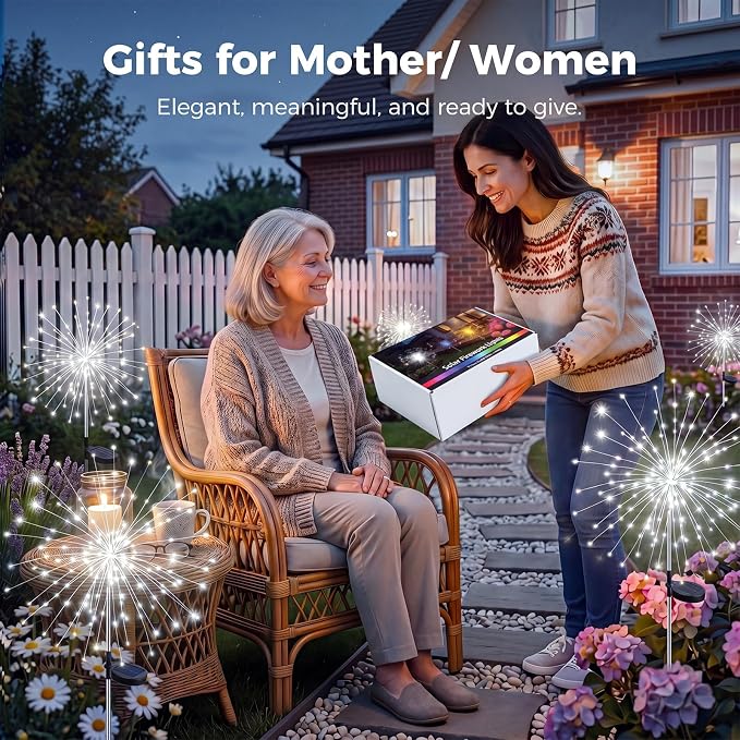 btfarm 3 Pack 120 LED Solar Garden Lights Outdoor, 8 Modes Firework Lights Solar Powered, Waterproof Twinkle Fairy Light Outside for Yard Patio Pathway Pool Christmas Party Decorative, Cool White