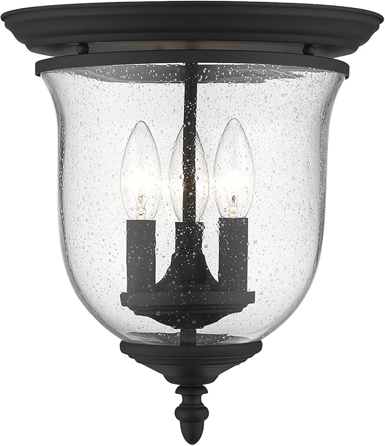 Livex Lighting 5024-04 Legacy 3-Light Ceiling Mount, Black