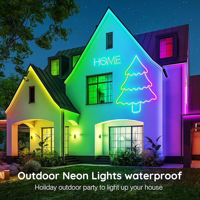 LETIANPAI 32.8FT Neon Rope Lights,Flexible Led Rope Lights Control with App/Remote,Multiple Modes Music Sync Gaming RGB Led Neon Lights for Bedroom Outdoor