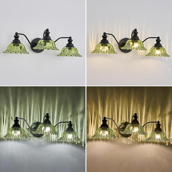 XIEDUN Green 3 Light Vanity Light Bathroom Light Modern Bathroom Light Fixtures