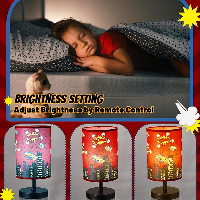 Glooglitter City Table Lamp 3 Colors Dimmable Lights 9.72 x 5.12 Inch Hero Night Light Skyscraper Building Bedside Lamps Decoration for Bedroom Desk Birthday Gifts for Christmas